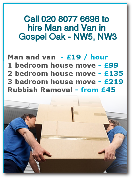 Man & Van Prices for London, Gospel Oak